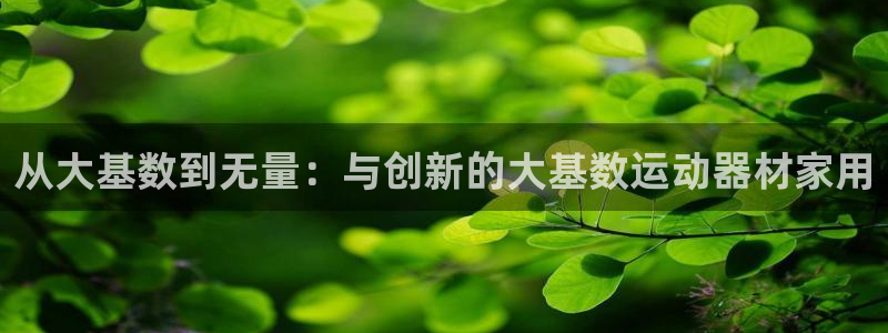 凯捷体育开户:从大基数到无量:与创新的大基数运动器材家用